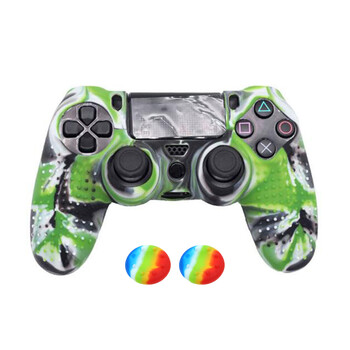 JCD Silicone Camo Προστατευτική θήκη δέρματος για Sony PS4 DS4 Pro Λεπτό χειριστήριο Thumb Grips Joystick Caps