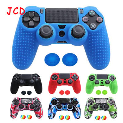 JCD Силиконов камуфлажен защитен кожен калъф за Sony PS4 DS4 Pro Slim Controller Дръжки за палци Капачки за джойстик