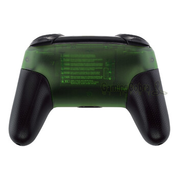 ExtremeRate Transparent Clear Green Faceplate and Backplate Shell Housing Fix Parts + Tools for NS Pro Controller