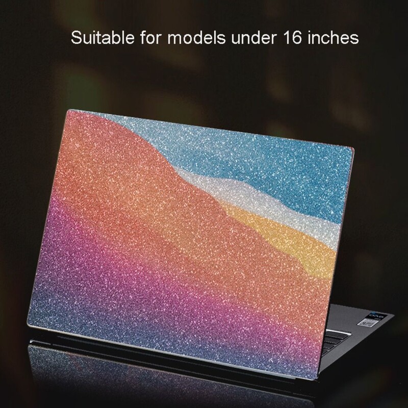 16-tollised sülearvuti kleebised katavad säravaid nahka