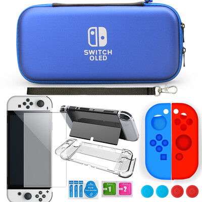 За Nintendo Switch Oled Case Bundle Bag Pack Game Accessories Kit Hard Shell Travel Storage Bag JoyCon Protective Cover Grip