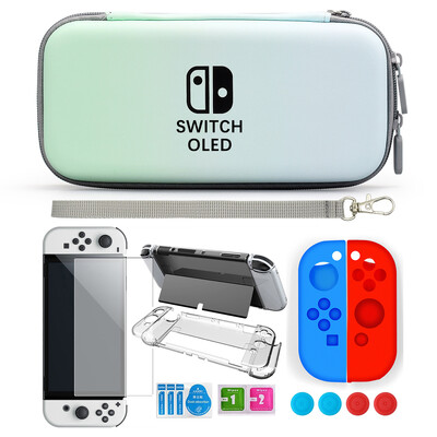 За Nintendo Switch Oled Case Bundle Bag Pack Game Accessories Kit Hard Shell Travel Storage Bag JoyCon Protective Cover Grip
