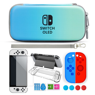 За Nintendo Switch Oled Case Bundle Bag Pack Game Accessories Kit Hard Shell Travel Storage Bag JoyCon Protective Cover Grip