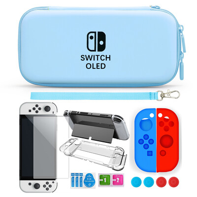За Nintendo Switch Oled Case Bundle Bag Pack Game Accessories Kit Hard Shell Travel Storage Bag JoyCon Protective Cover Grip