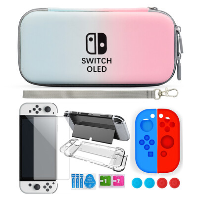 За Nintendo Switch Oled Case Bundle Bag Pack Game Accessories Kit Hard Shell Travel Storage Bag JoyCon Protective Cover Grip