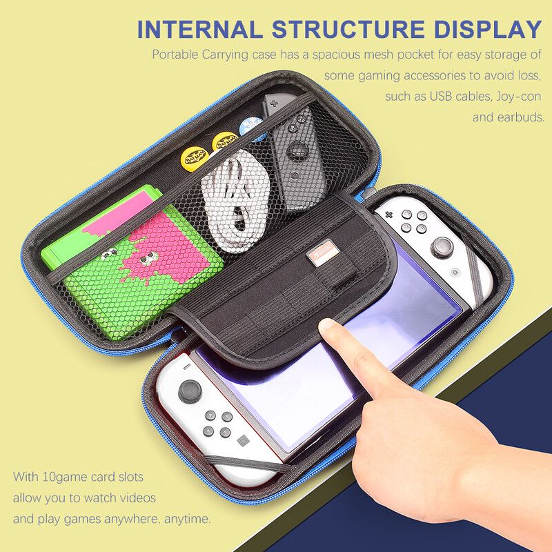За Nintendo Switch Oled Case Bundle Bag Pack Game Accessories Kit Hard Shell Travel Storage Bag JoyCon Protective Cover Grip