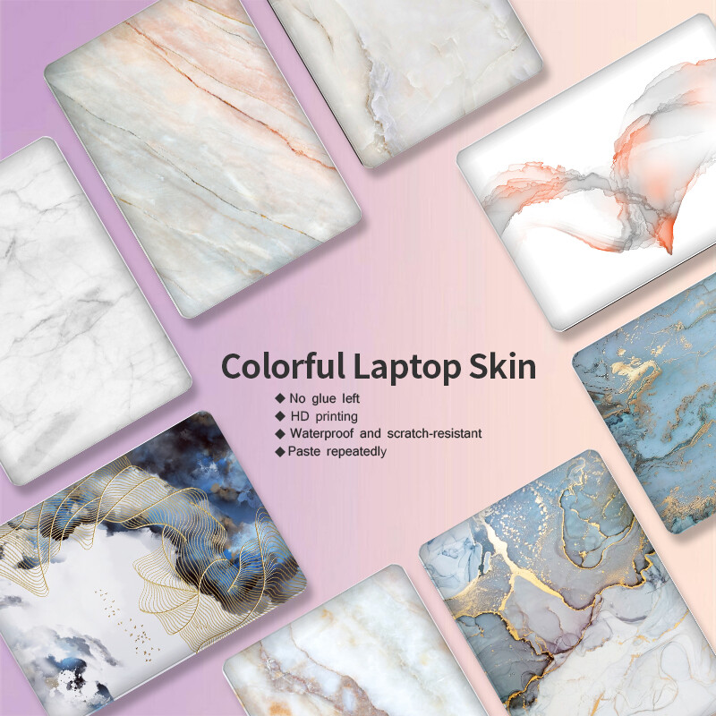 Klēpjdatora piezīmjdatora apvalka uzlīme ar marmora vāku 13,3 collu 14 collu 15,6 collu 17 collu klēpjdatora piezīmjdatora apvalka vinila uzlīmes uzlīme