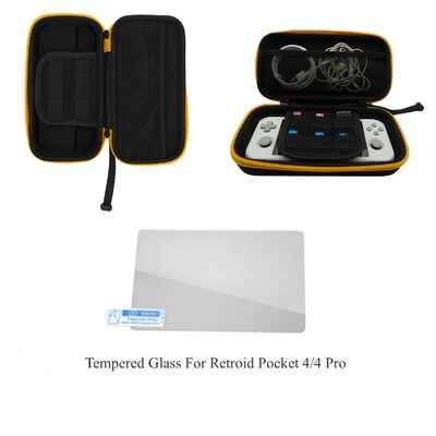 Retroid Pocket 4 Pro Case RP3+ RP4 Retroid 3 3+ 4 Torba za pohranu konzole, torbe s kaljenim staklom, torbe za dodatke za igre