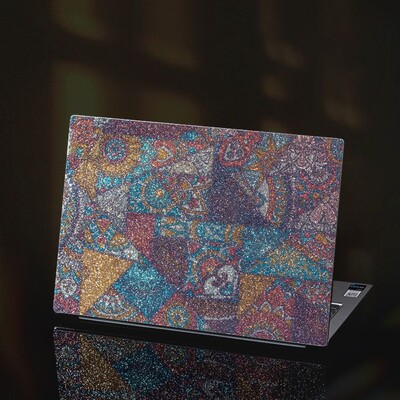 Vāks mirdzoša āda 16 collu klēpjdatoru uzlīmju apvalki DIY ūdensizturīgs piezīmjdatora dekors Macbook /HP / Dell / Lenovo / Acer