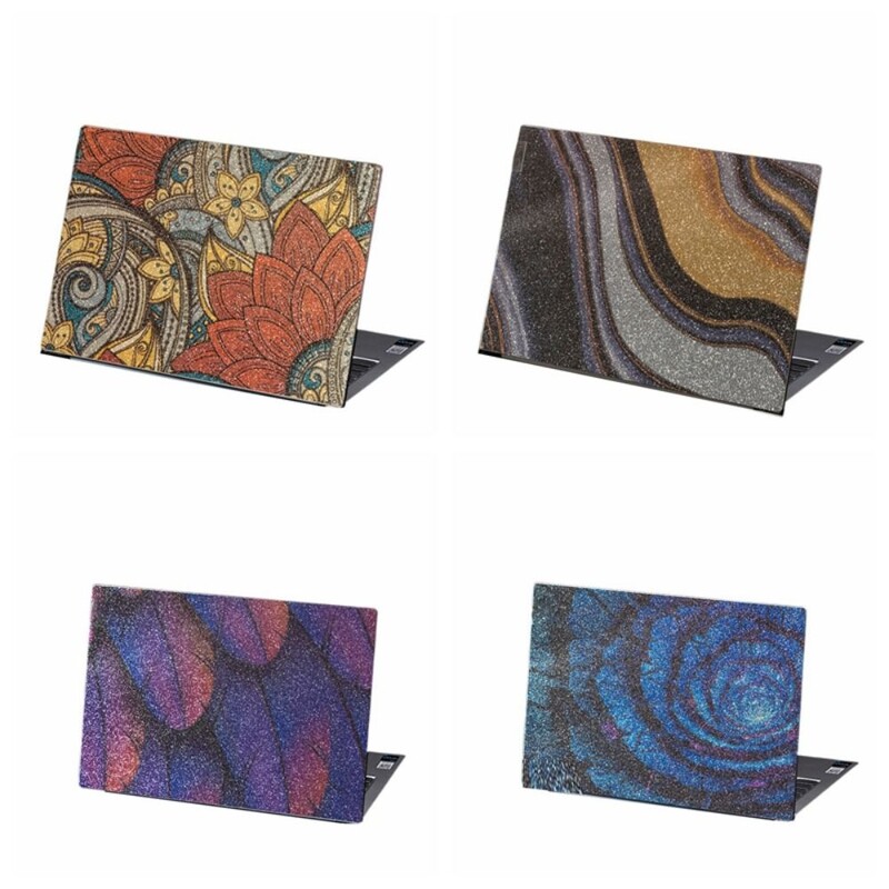 Vāks mirdzoša āda 16 collu klēpjdatoru uzlīmju apvalki DIY ūdensizturīgs piezīmjdatora dekors Macbook /HP / Dell / Lenovo / Acer