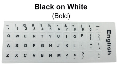 Naljepnice za engleski univerzalni jezik tipkovnice Slova abecede Crno/bijela vodootporna super izdržljiva naljepnica s gumbom