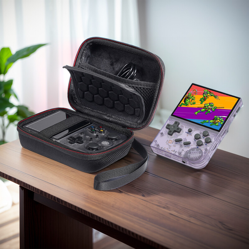 Tvrda torbica za nošenje za R36S, zaštitna putna torbica protiv ogrebotina s mrežastom torbom i remenom za ruku, prijenosna torba za pohranu za RG35XX/​V/VS