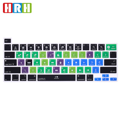 HRH Final Cut Pro X sparčiųjų klavišų sparčiųjų klavišų klaviatūros dangtelis, skirtas MacBook New Pro 16 2019 A2141 M1 Chip A2338/A2251/A2289 2020+