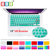 HRH Slim JAV rusiškos klaviatūros plėvelės apsauga, skirta Macbook Air Pro Retina 13" 15" 17" nešiojamojo kompiuterio odos dangtelis, skirtas Mac knygai 13 15 gelio dėklas