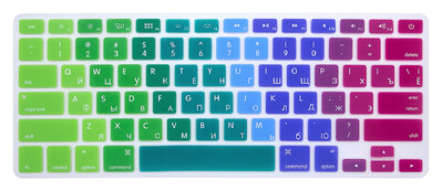 HRH Slim JAV rusiškos klaviatūros plėvelės apsauga, skirta Macbook Air Pro Retina 13" 15" 17" nešiojamojo kompiuterio odos dangtelis, skirtas Mac knygai 13 15 gelio dėklas