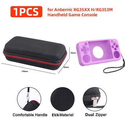 Zaštitna putna torba protiv pada, tvrda torbica za nošenje, prijenosna torba za pohranu protiv ogrebotina s mrežastom vrećicom za Anbernic RG35XX H/RG353M