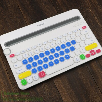 Silikono dulkėms atsparus belaidžio darbalaukio klaviatūros dangtelis, skirtas Logitech K480 Bluetooth kelių įrenginių klaviatūros apsaugai nuo dulkių