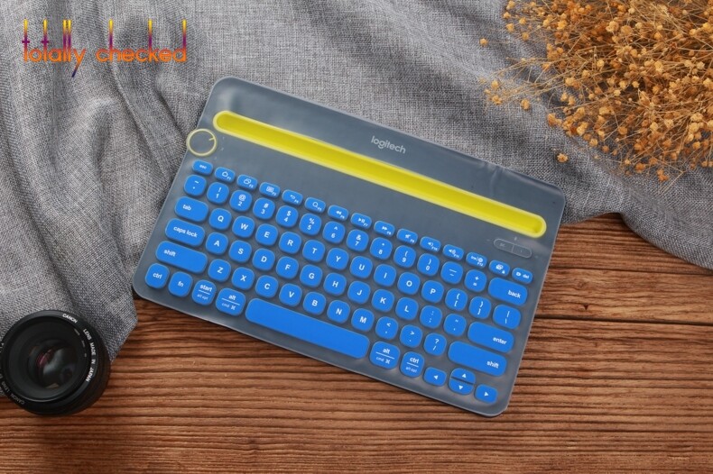 Silikono dulkėms atsparus belaidžio darbalaukio klaviatūros dangtelis, skirtas Logitech K480 Bluetooth kelių įrenginių klaviatūros apsaugai nuo dulkių