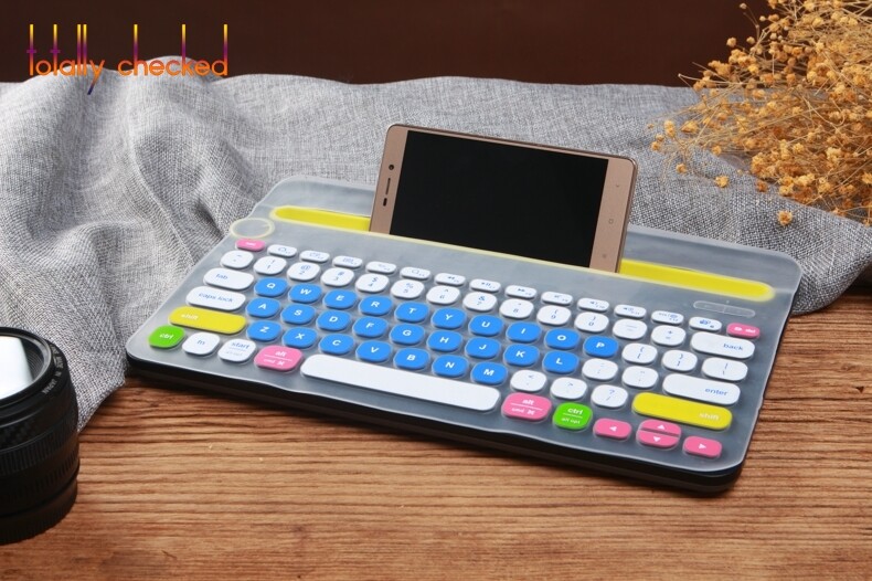 Silikono dulkėms atsparus belaidžio darbalaukio klaviatūros dangtelis, skirtas Logitech K480 Bluetooth kelių įrenginių klaviatūros apsaugai nuo dulkių