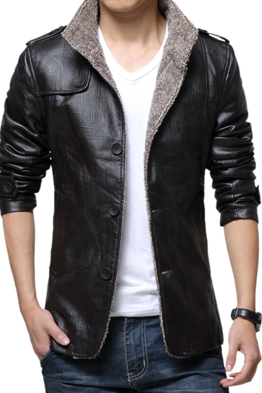 Kožna Jakna Muške Tople Zimske Jakne Kaput