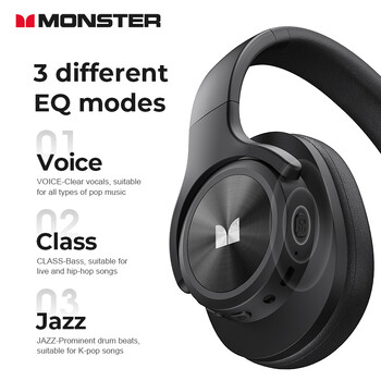 Monster MISSION 200 Wireless Headphones TWS Bluetooth 5.3 Earphones Sport Αδιάβροχα ακουστικά HD Stereo Bass Earbuds 40h Standby