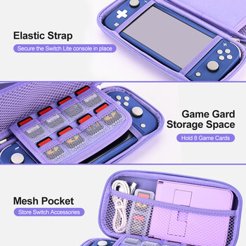 Switch Lite Purple Bag με ιμάντα ώμου 17 σε 1 Switch Lite Case Φορητή τσάντα αποθήκευσης gaming για Nintendo Switch Lite