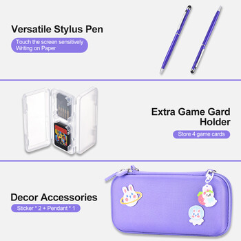 Switch Lite Purple Bag με ιμάντα ώμου 17 σε 1 Switch Lite Case Φορητή τσάντα αποθήκευσης gaming για Nintendo Switch Lite