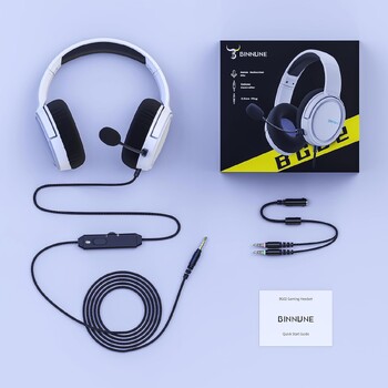 BINUNE Gaming Headset με μικρόφωνο για PS4 PS5 Xbox Series X