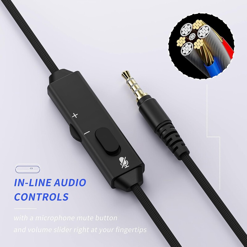 BINNUNE Gaming slušalice s mikrofonom za PS4 PS5 Xbox Series X