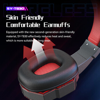 Ασύρματο ακουστικό gaming Bluetooth 5.1 Κράνος μείωσης θορύβου στερεοφωνικού ακουστικού με ισχυρά μπάσα με μικρόφωνο για παιχνίδι Χαμηλής καθυστέρησης Μεγάλα ακουστικά