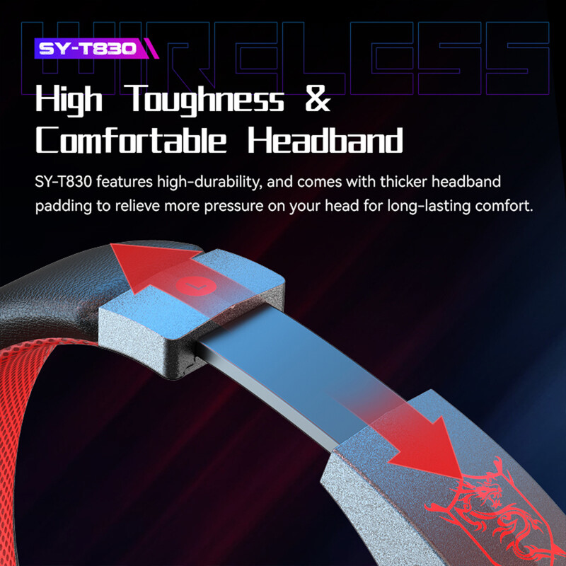 Безжични Bluetooth 5.1 Геймърски слушалки Силен бас Стерео слушалки Намаляване на шума Каска с микрофон Игра с ниска латентност Големи слушалки