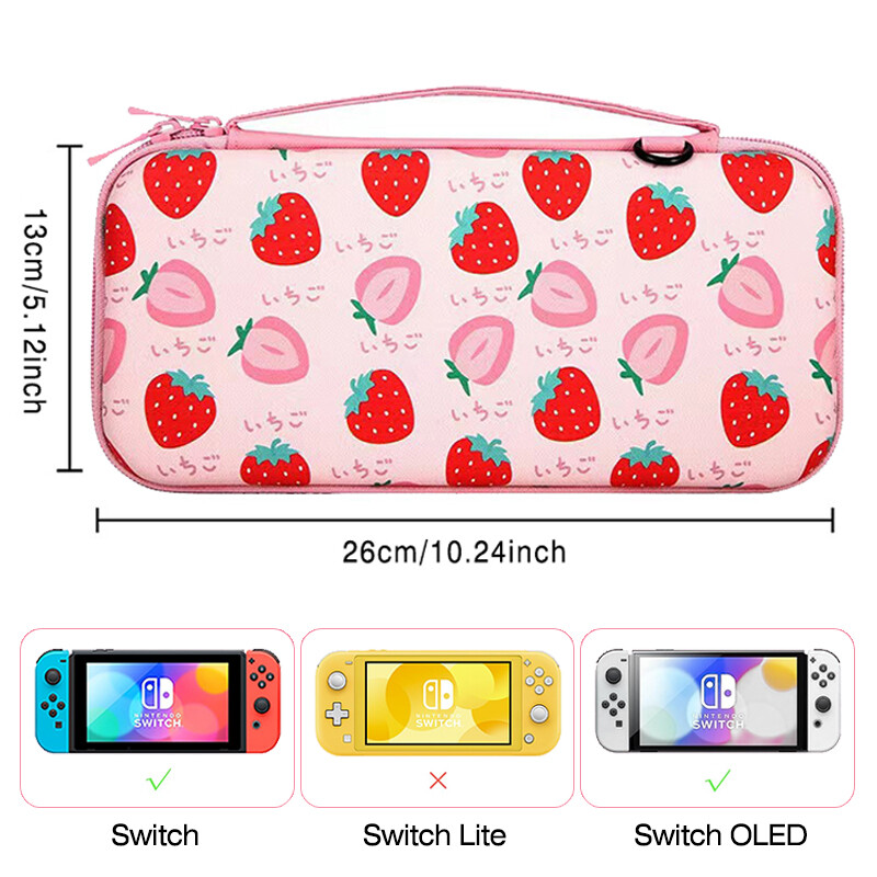 Prijenosna EVA ružičasta torba za pohranu za NS Switch Oled Controller Bag Dodaci za igre za Nintendo Switch / Oled konzolu torbica