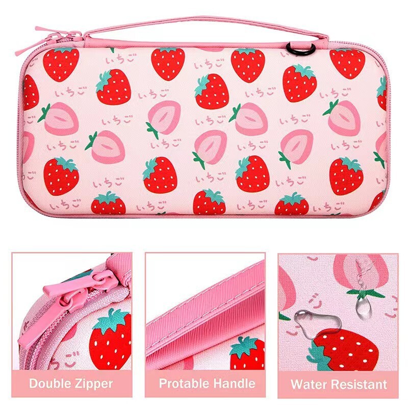 Prijenosna EVA ružičasta torba za pohranu za NS Switch Oled Controller Bag Dodaci za igre za Nintendo Switch / Oled konzolu torbica