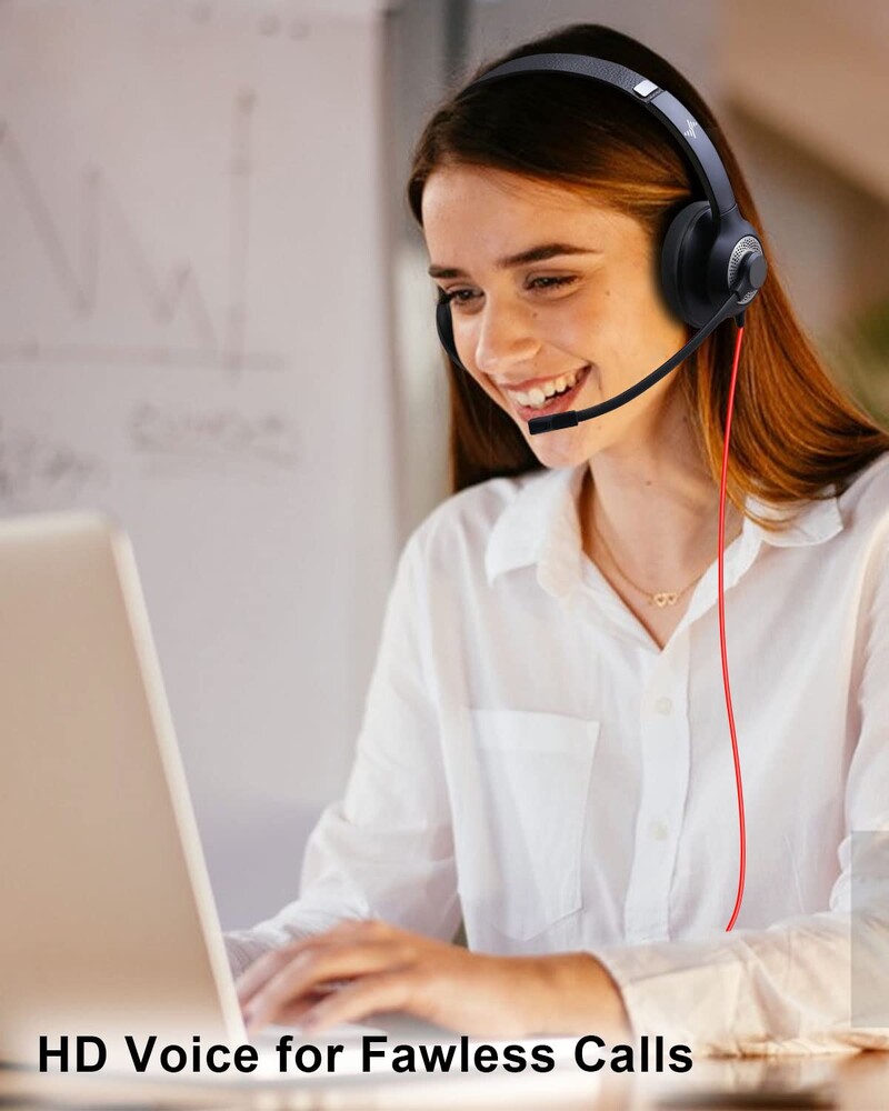 USB slušalica s mikrofonom za računalo Slušalice za prijenosno računalo na uhu s mikrofonom za poništavanje buke, linijska kontrola za kućni ured