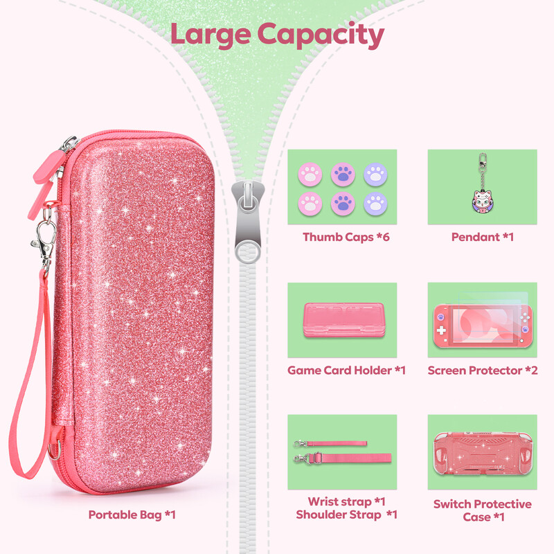 NS Switch Lite putna torbica 14 u 1 prijenosna torba za pohranu sa zaštitnom konzolom Switch Dodaci za igre