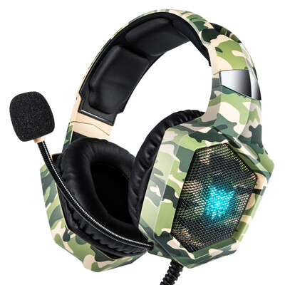 ONIKUMA K8 Геймърски слушалки с гъвкав HD микрофон RGB светлина съраунд звук Over-Ear кабелна слушалка Геймър за компютърни игри Xbox