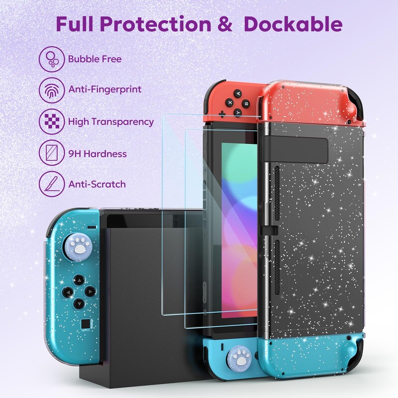 За NS Switch Модел Аксесоари за игри с калъф за носене Водоустойчив калъф Hard Shell Switch Защитен калъф Капачки за палци