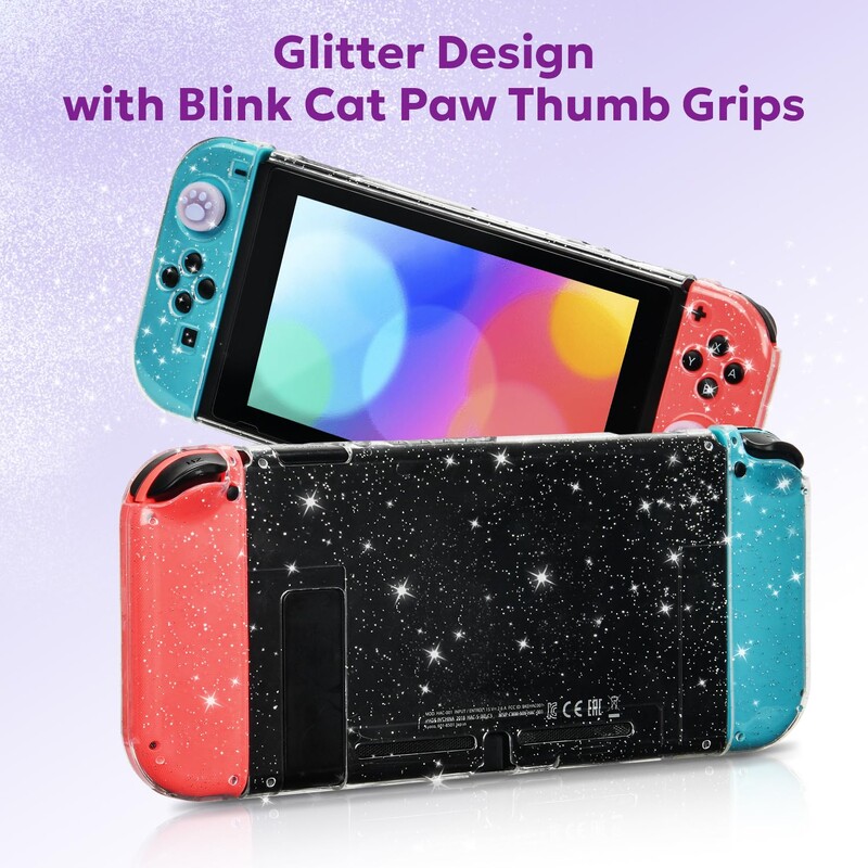 За NS Switch Модел Аксесоари за игри с калъф за носене Водоустойчив калъф Hard Shell Switch Защитен калъф Капачки за палци