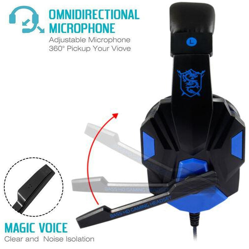 Juhtmega mängupeakomplektid 120° reguleeritava mürasummutava mikrofoniga arvutimänguri kõrvaklapid PS4/PS5/Xbox nutitelefoni sülearvutile