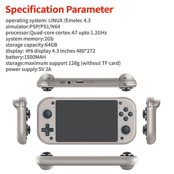 BOYHOM M17 Retro Handheld Video Game Console Open Source Σύστημα Linux 4,3 ιντσών IPS Φορητή συσκευή αναπαραγωγής βίντεο τσέπης 64 GB