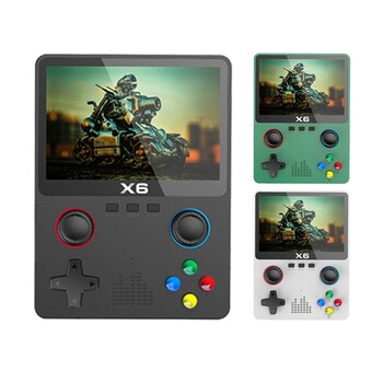 2023 Νέο X6 3,5 ιντσών IPS Screen Handheld Game Player Dual Joystick 11 Simulators GBA Video Game Console for Kids Gifts