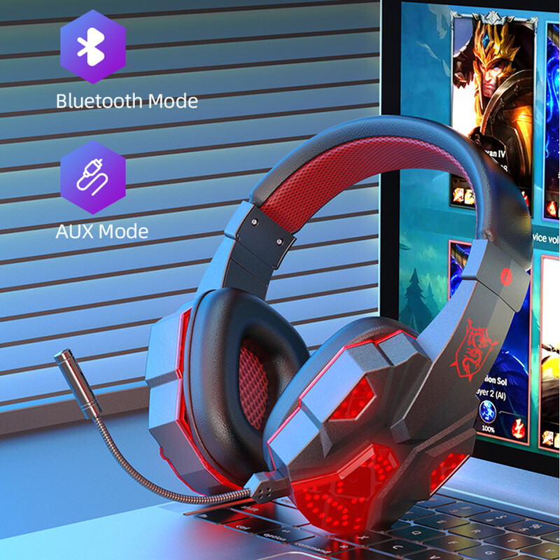 Căști profesionale de gaming Bluetooth cu microfon detașabil pentru laptop Xbox Smart Phone Gamer headset Cadouri