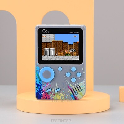 TECTINTER Konzola za videoigre Mini prijenosni retro TV Ručni player za igre Ugrađeno 500 igara LCD zaslon AV izlaz Podrška 2 Igra