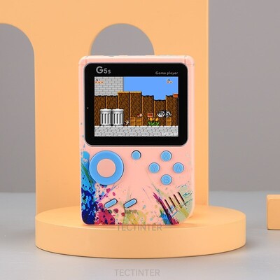 TECTINTER Konzola za videoigre Mini prijenosni retro TV Ručni player za igre Ugrađeno 500 igara LCD zaslon AV izlaz Podrška 2 Igra