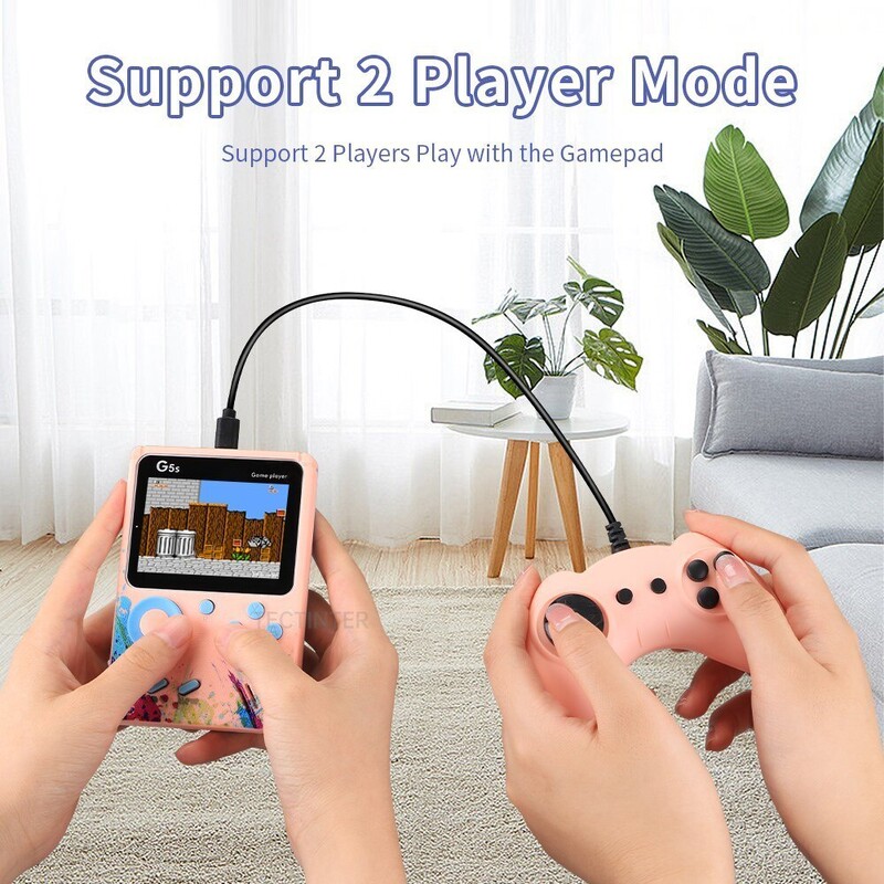 TECTINTER Konzola za videoigre Mini prijenosni retro TV Ručni player za igre Ugrađeno 500 igara LCD zaslon AV izlaz Podrška 2 Igra