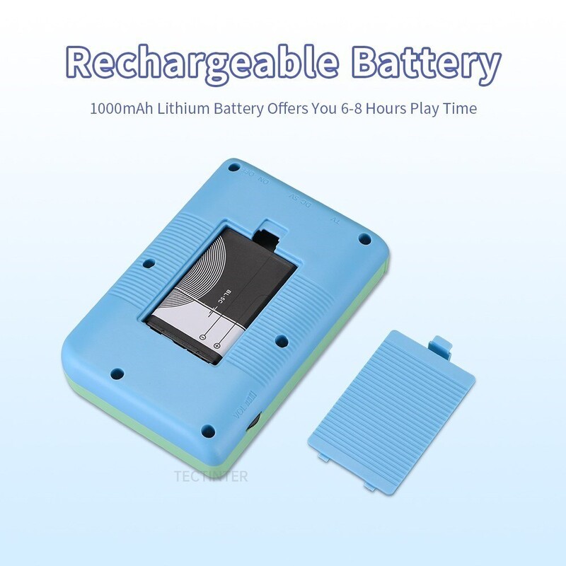 TECTINTER Konzola za videoigre Mini prijenosni retro TV Ručni player za igre Ugrađeno 500 igara LCD zaslon AV izlaz Podrška 2 Igra