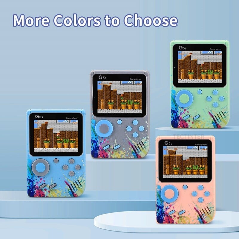 TECTINTER Konzola za videoigre Mini prijenosni retro TV Ručni player za igre Ugrađeno 500 igara LCD zaslon AV izlaz Podrška 2 Igra