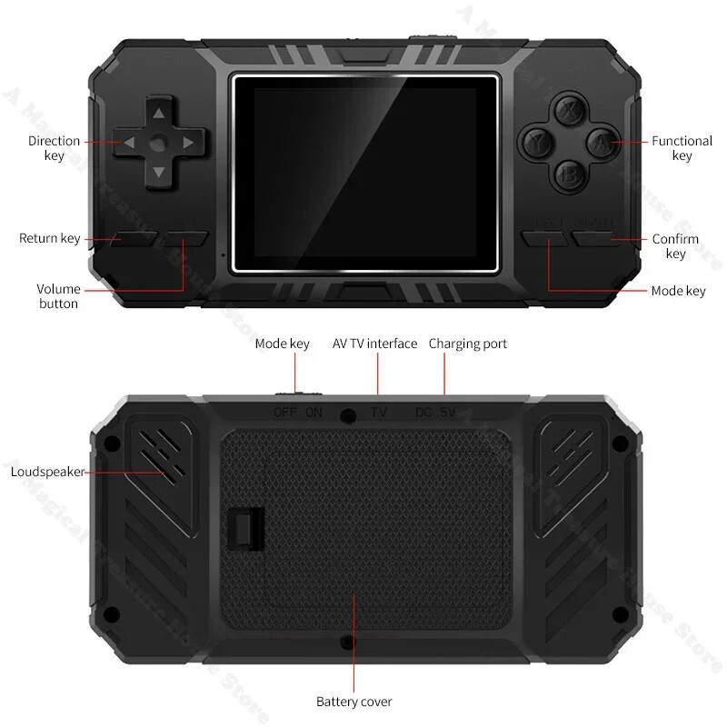 Retro ručni uređaj za reprodukciju igara 3.0 inčni HD LCD zaslon u boji 8-bitna mini prijenosna video konzola Ugrađeni AV izlaz 520 igrica Poklon za djecu