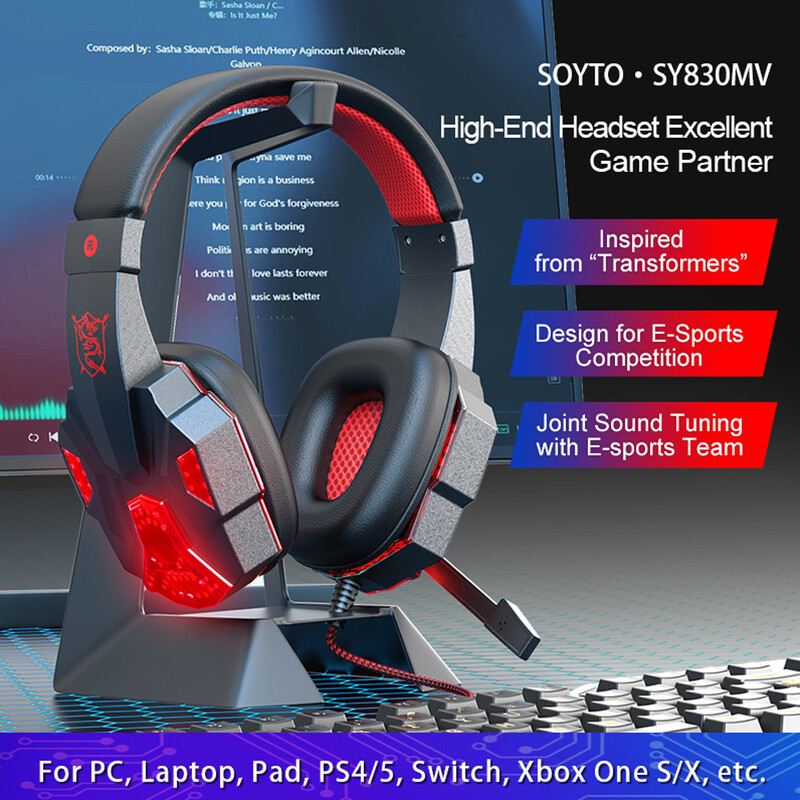 Laidinės ausinės Stereo ausinės Puikus apšvietimas žaidimų ausinės išmaniesiems telefonams Kompiuteris Nešiojamasis kompiuteris Planšetinis kompiuteris Žaidimų ausinės