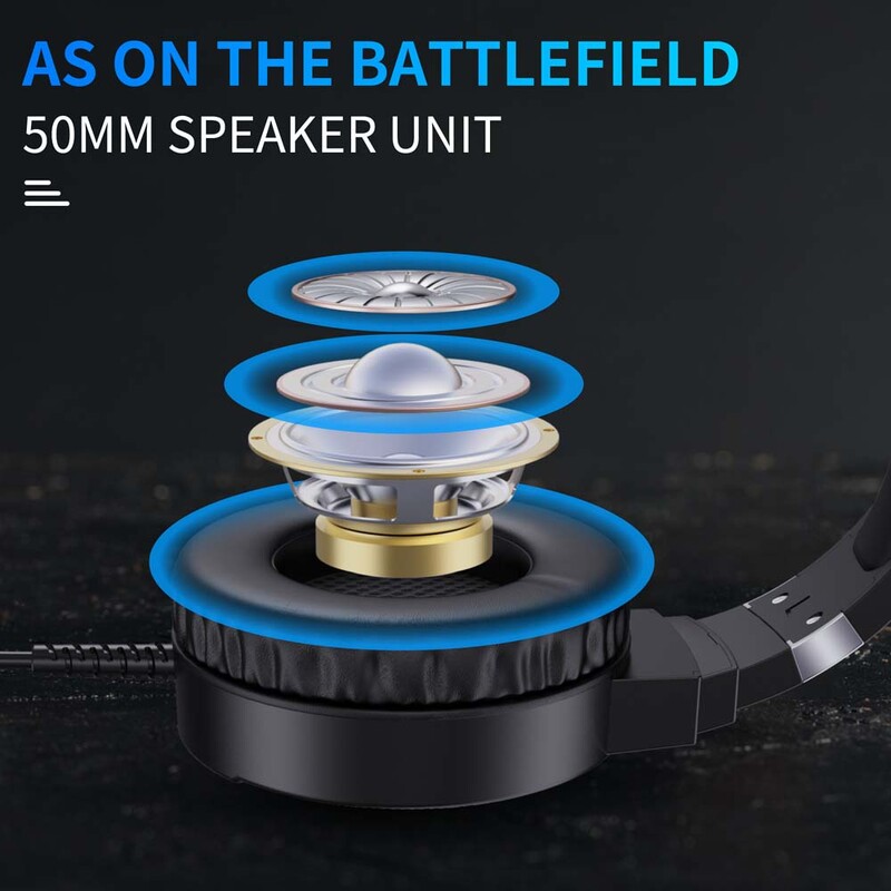 PUBG Gaming Ausinės Be triukšmo Mikrofonas Gilus žemasis dažnis 3,5 mm lizdas Minkštos odinės ausinės RGB ausinės, skirtos kompiuteriui Nešiojamasis kompiuteris planšetinis telefonas